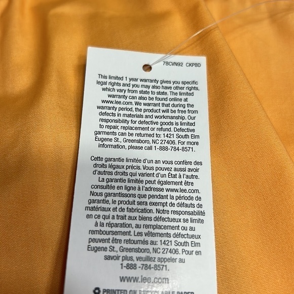 Y2K, vtg,NWT, LEE  shirt,women 3X  .Orange ,cotton blend ,cottagecore, - Picture 9 of 11
